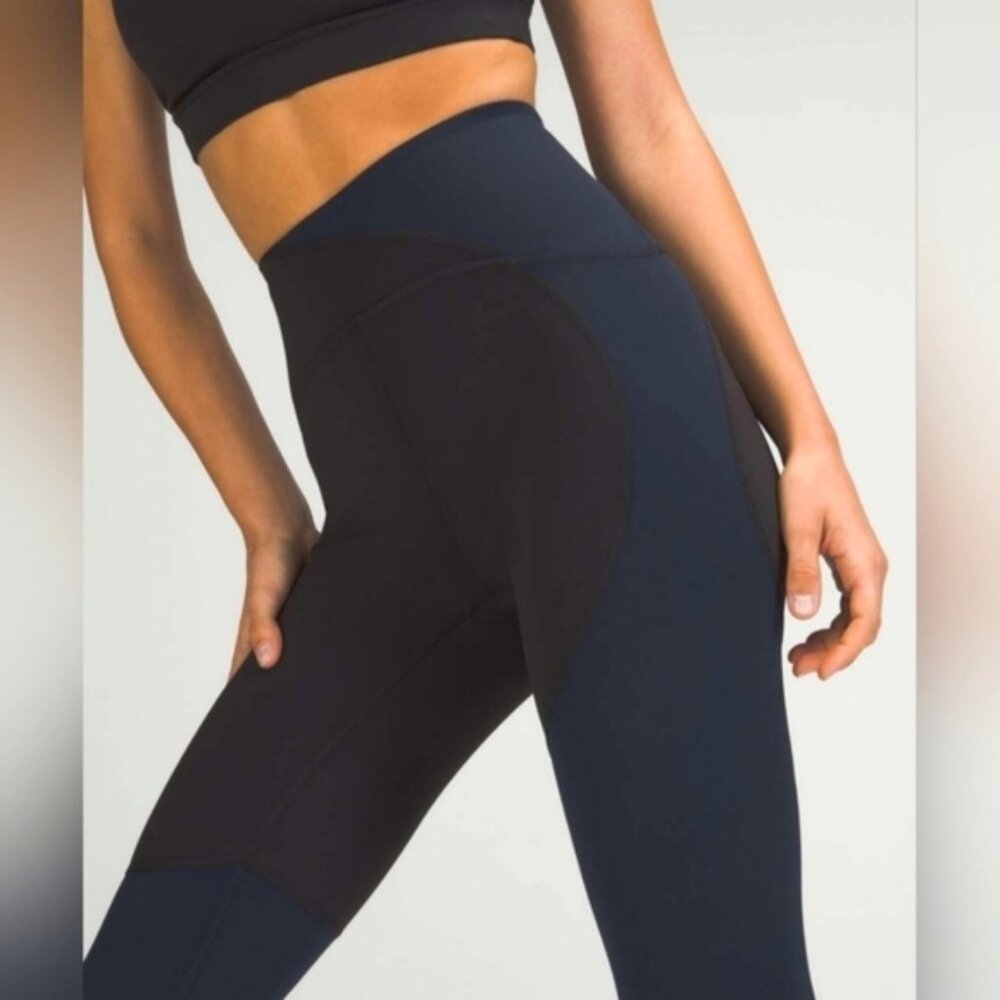 Lululemon Nulu Colorblock High-Rise Tights 25Inch Leggings - Blacknavy